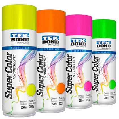 Imagem de Tinta Aerosol Fluorescente Super Color Tek Bond Lata com 350ml