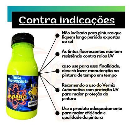 Imagem de Tinta Automotiva Fluorescente Poliéster Neon 100ml - Cores