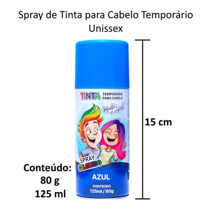 Imagem de Tinta Azul Temporária Infantil e Adulto Festa Cabelo Maluco