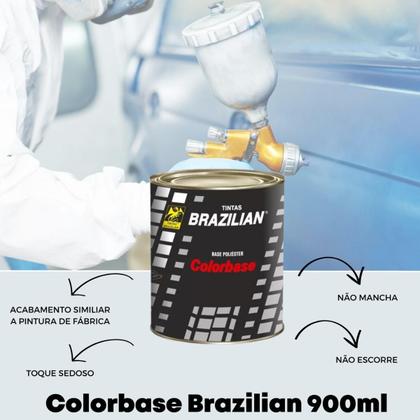Imagem de Tinta Base Poliéster Brazilian 900ml  Preto Ebony Ford