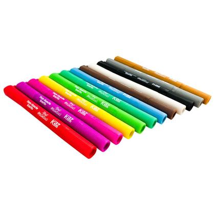 Imagem de Tinta Bastão Guache 12 Cores Escolar 2 Tons Diferentes Cor Tradicional