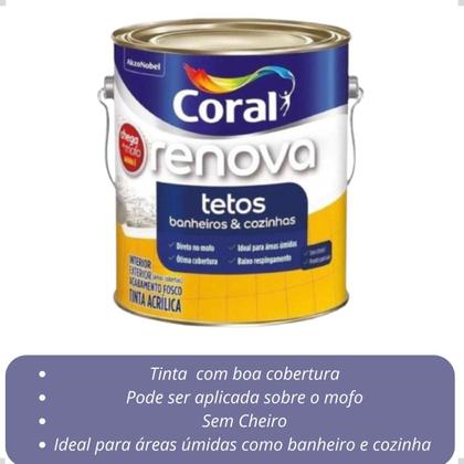 Imagem de Tinta Chega De Mofo Tetos E Paredes Branco Coral 3,6l