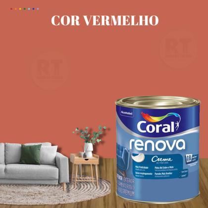 Imagem de Tinta de Parede Acrílica Cor Vermelho Coral Renova 800ml Premium Antimofo.