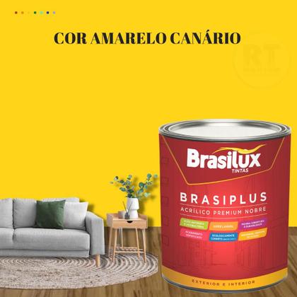 Imagem de Tinta de Parede Amarelo Brasiplus Fosca 800ml