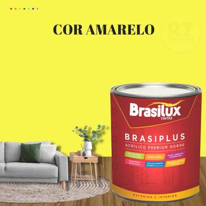 Imagem de Tinta de Parede Amarelo Brasiplus Fosca 800ml