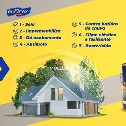 Imagem de Tinta de Parede Impermeável Emborrachada Branca 3,6l Superpren