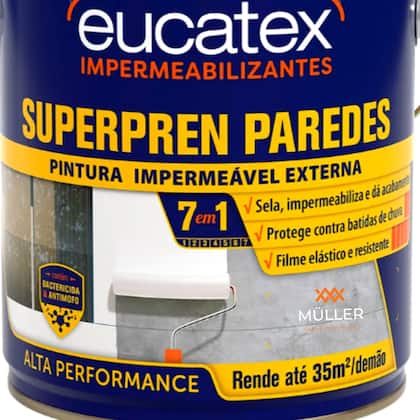 Imagem de Tinta de Parede Impermeável Emborrachada Branca 3,6l Superpren
