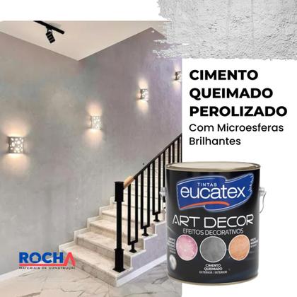 Imagem de Tinta Efeito Cimento Queimado Perolizado Cor Cromio 3,7Kg