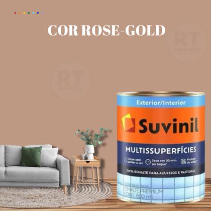 Imagem de Tinta Epóxi Base Água Suvinil Multissuperfícies Antimofo Cor Rosa Lavável 800ml