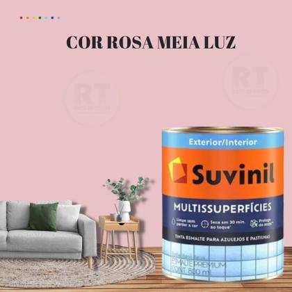 Imagem de Tinta Epóxi Base Água Suvinil Multissuperfícies Antimofo Cor Rosa Lavável 800ml