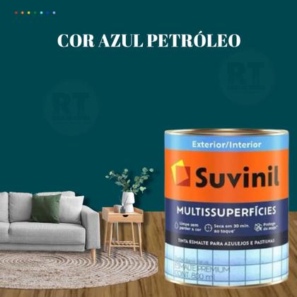 Imagem de Tinta Epóxi Base Água Suvinil Multissuperfícies Azulejos e Banheiros Antimofo Lavável 800ml