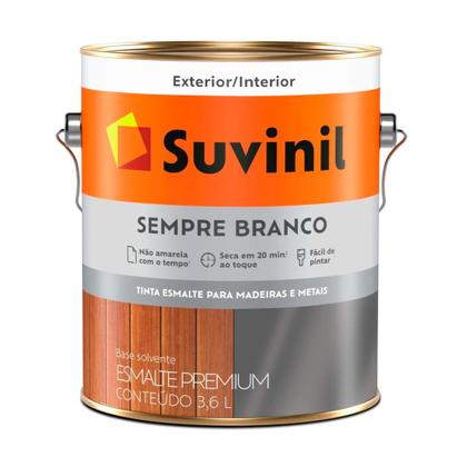 Imagem de Tinta Esmalte Acetinada Sempre Branco Suvinil 3,6L