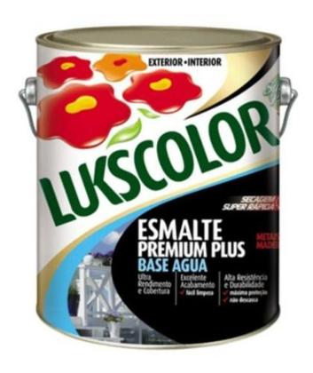 Imagem de Tinta Esmalte Brilhante Base Água Preto 3.600l Lukscolor