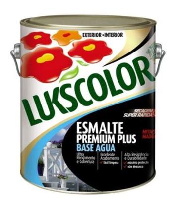 Imagem de Tinta Esmalte Brilhante Base Água Preto 3.600l Lukscolor