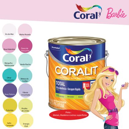 Imagem de Tinta Esmalte Coralit Total Brilhante Coleção Barbie 3,2L