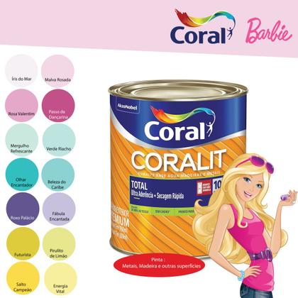 Imagem de Tinta Esmalte Coralit Total Brilhante Coleção Barbie 800ML