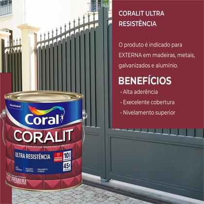 Imagem de Tinta Esmalte Coralit Ultra Brilhante Alta Aderencia Coral 3,6l