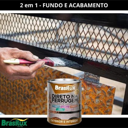 Imagem de TINTA ESMALTE DIRETO NA FERRUGEM - CORES - 3,6 LITROS Escolha Sua Cor:BRANCO