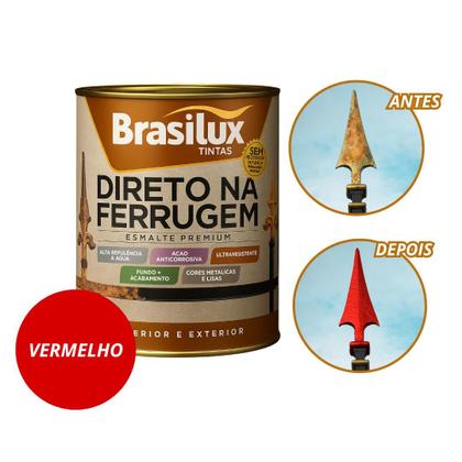 Imagem de Tinta Esmalte Direto Na Ferrugem Resistente 3,6 Litros Brasilux