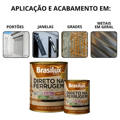 Imagem de Tinta Esmalte Direto Na Ferrugem Resistente 3,6 Litros Brasilux