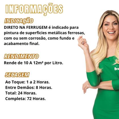 Imagem de Tinta Esmalte Direto Na Ferrugem Resistente 3,6 Litros Brasilux