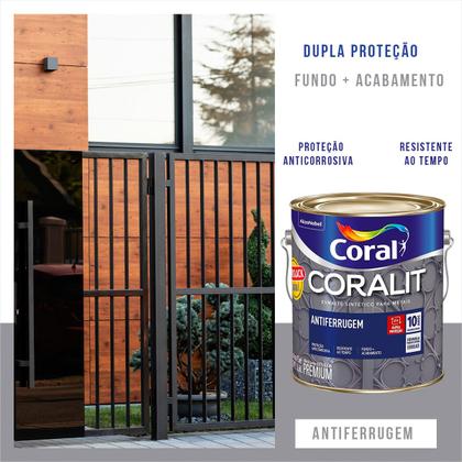 Imagem de Tinta Esmalte Ferrolack Antiferrugem Preto 3.6 Litros Coral