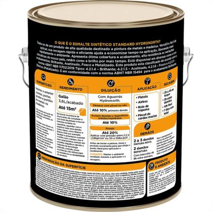 Imagem de Tinta Esmalte Hydronorth Standard Brilhante Para Metais Madeiras 3,6L Marfim