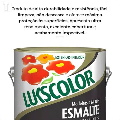 Imagem de Tinta esmalte lukscolor alto brilho 3600ml cinza medio