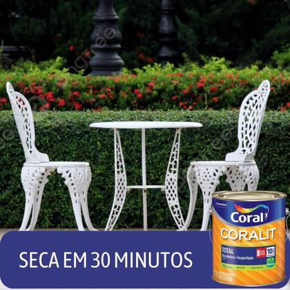 Imagem de Tinta Esmalte Sintético Base Água Coralit Total Branco Fosco  900ml -  Coral