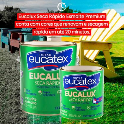 Imagem de Tinta esmalte sintetico eucatex 900ml branco acetinado eucalux