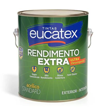 Imagem de Tinta Eucatex Rendimento Extra S/ Cheiro 20 Cores Fosco 3,6L