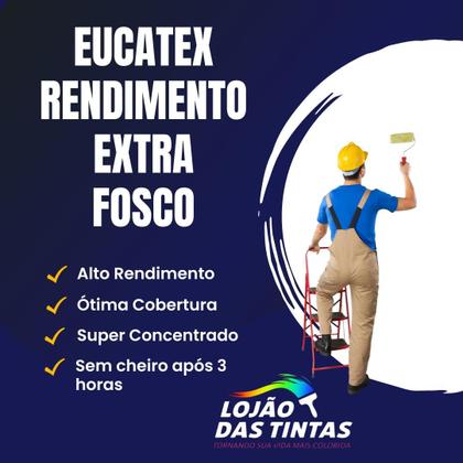 Imagem de Tinta Eucatex Rendimento Extra S/ Cheiro 20 Cores Fosco 3,6L