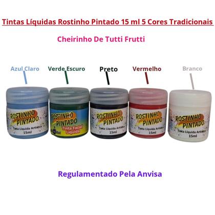 Imagem de Tinta Facial Cores Tradicionais Rostinho Pintado 5 unidades