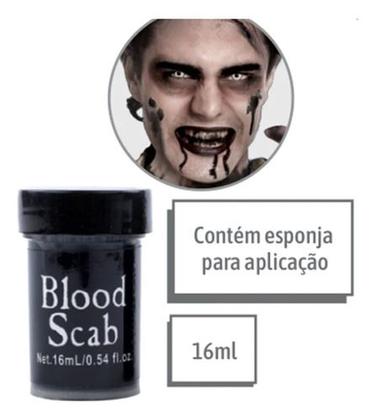 Imagem de Tinta Facial Crosta Sangue Artificial Preto Halloween 16ml