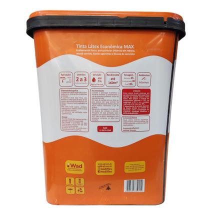 Imagem de Tinta Látex Acrílica Econômica 18L Fosca Max Branco Pintura Interior Parede Alvenaria Residencial