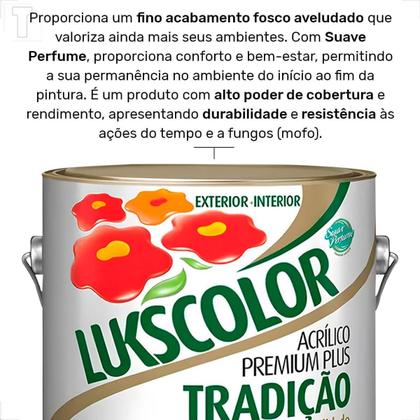 Imagem de Tinta latex lukscolor tradicao acrilico fosco 3600ml algodao egipcio