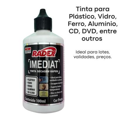 Imagem de Tinta Para Carimbo Secagem Rápida Para Plástico 100ml Radex