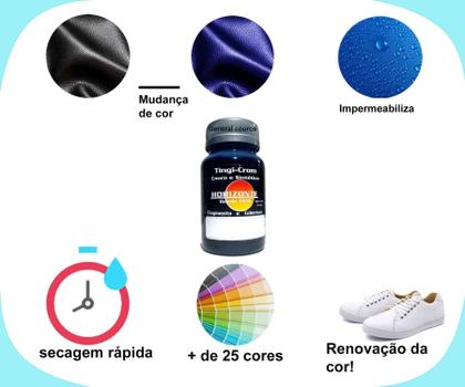 Imagem de tinta para couro preto fosco 100ml horizonte