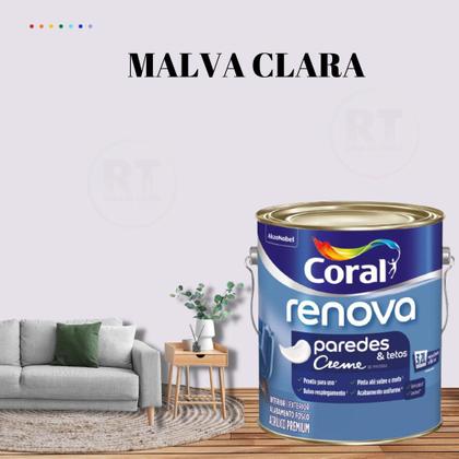 Imagem de Tinta Para Parede Acrílica Coral Renova Cor Roxo 3,2l Lavável Premium Antimofo.