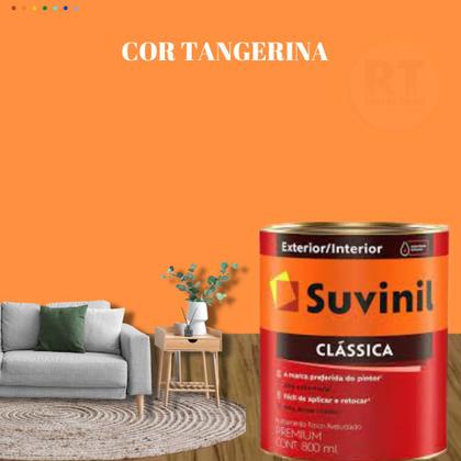 Imagem de Tinta Para Parede Acrílica Laranja Suvinil Clássica 800ml Premium Antimofo