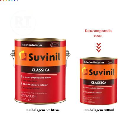 Imagem de Tinta Para Parede Cinza  Suvinil Clássica 800ml Premium