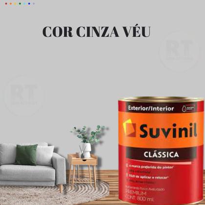 Imagem de Tinta Para Parede Cinza  Suvinil Clássica 800ml Premium