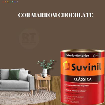 Imagem de Tinta Para Parede Marrom  Suvinil Clássica  Premium Antimofo 800ml