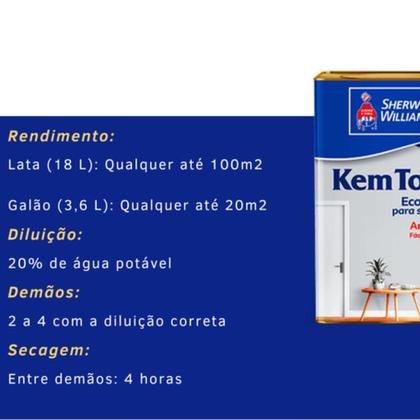 Imagem de Tinta Para Parede Sw Kem Tone Antimofo 18 L Escolha A Cor