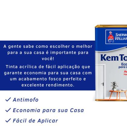 Imagem de Tinta Para Parede Sw Kem Tone Antimofo 3,6 L Escolha A Cor