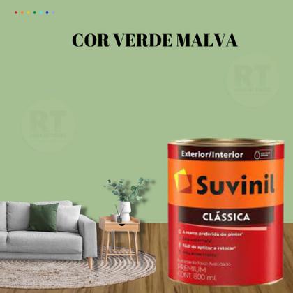Imagem de Tinta Para Parede Verde Suvinil Clássica Premium Antimofo 800ml
