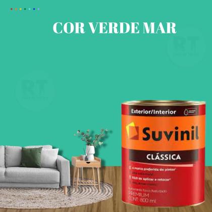 Imagem de Tinta Para Parede Verde Suvinil Clássica Premium Antimofo 800ml