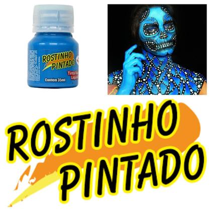Imagem de Tinta para pintura facial rostinho pintando 35 ml azul flúor