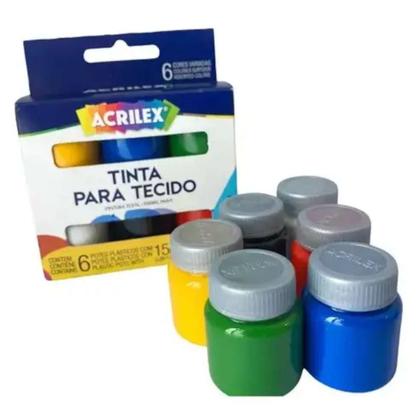 Imagem de Tinta Para Tecido Conjunto de 6 Cores Fashion Colors