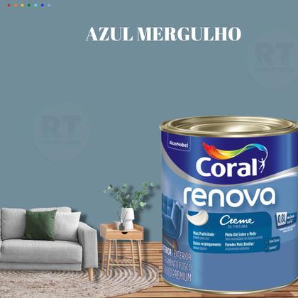 Imagem de Tinta Parede Azul Marinho Acrílica Fosca Renova 800ml